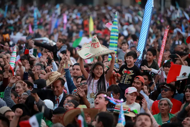 General view of the celebrations of Mexico's Independence Day at Zocalo in Mexico City, Mexico